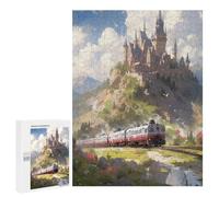 Puzzle para adolescentes, 500 piezas, Castle in The Sky Train Puzzle para adultos, juego familiar, regalo de cumpleaños, interacción entre padres e hijos, 500 piezas