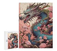 Puzzle para adolescentes 500 piezas Cherry Blossom Dragon Fantasy Art Puzzles para adultos Juegos de Relajación Desafío Difícil Regalos de cumpleaños únicos 500 PCS
