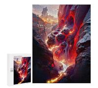 Puzzle para adolescentes 500 piezas de lava fluyendo a través de rompecabezas para adultos juegos de pensamiento decoración del hogar actividades divertidas en el hogar 500 piezas