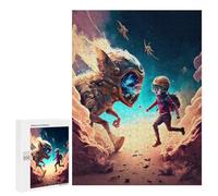 Puzzle para adolescentes, 500 piezas, encuentro alienígena en el espacio, 1 rompecabezas para adultos, juegos de relajación, desafío difícil, regalos de cumpleaños únicos, 500 piezas
