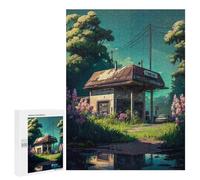 Puzzle para adolescentes, 500 piezas, estación de gas abandonada en rompecabezas de Bloom para adultos, juegos relajantes, corte preciso, juegos desafiantes, regalos 500 piezas