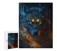Puzzle para adolescentes, 500 piezas, rompecabezas de retrato de lobo encantado para adultos, juegos de relajación, desafío difícil, regalos de cumpleaños únicos, 500 piezas
