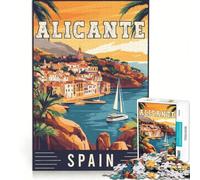 Puzzle para Adolescentes de 1000 Piezas, Alicante, España, Juguetes para armar, interacción Entre Padres e Hijos, cumpleaños y Navidad 38x52cm