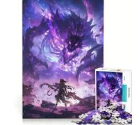 Puzzle para Adolescentes de 1000 Piezas: Lucha de Demonios de Anime, Juego Imposible, Regalo de cumpleaños, con póster y Hoja de Preguntas a Juego 50x75cm