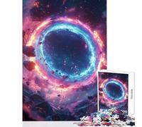 Puzzle para Adolescentes de 1000 Piezas Portal cósmico de neón con asteroides Juguetes antiestrés Grandes Regalos y Juguetes Juego Familiar Entrena tu Cerebro y Tus Manos tamaño 38x52cm