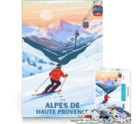 Puzzle para Adolescentes de 1000 Piezas, póster de los Alpes de Alta Provenza, Juguetes para armar, interacción Entre Padres e Hijos, cumpleaños y Navidad 50x75cm
