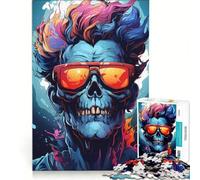 Puzzle para Adolescentes de 1000 Piezas Zombie Chill Zone Juego Imposible Regalo de cumpleaños con póster y Hoja de Preguntas a Juego 38x26cm