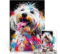Puzzle para adultos 1000 piezas Algodón de Tuléar Dog Art Family Fun Jigsaws Stress Relief Staycation Kill Time 19.7" x 29.5" para adolescentes 14+