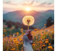 Puzzle para Adultos 1000 Piezas,Amanecer de Diente de león,65x65cm Rompecabezas para Adulto Juguete Educativo, Juego Educativo Desafío,1000 Piezas Rompecabezas para Adultos Niños