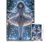 Puzzle para Adultos 1000 Piezas Anime Girl en Winter Wonderland Juego Educativo Pero Divertido y Divertido Juguete antiestrés tamaño 50x75cm
