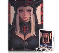 Puzzle para Adultos 1000 Piezas Anime Girl in Dark Fantasy Armor Juego Educativo Pero Divertido y Divertido Juguetes antiestrés Tamaño 50x75cm