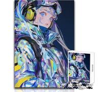 Puzzle para Adultos 1000 Piezas Anime Girl Look at You Juego Educativo Pero Divertido y Divertido Juguetes antiestrés Tamaño 38x26cm