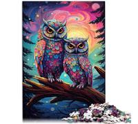 Puzzle para adultos, 1000 piezas, arte animal, búho, juguete de entretenimiento familiar, entrena tu cerebro y tus manos, adecuado para y jóvenes a partir de 14 años, 26 x 38 cm