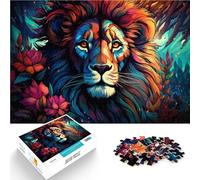 Puzzle para adultos, 1000 piezas, arte de flores, león, juguetes educativos, alivio del estrés, mejora de la memoria para adolescentes a partir de 14 años, 26 x 38 cm