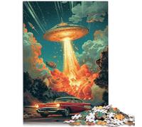 Puzzle para adultos, 1000 piezas, arte de ovnis y automóviles, diversión para toda la familia, 50 x 70 cm, regalo de cumpleaños, decoración de pared, adecuado para jóvenes a partir de 14 años