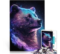 Puzzle para adultos, 1000 piezas, arte espacial, oso marrón, rompecabezas de bricolaje, juguete de 26 x 38 cm, juego educativo para cumpleaños, Navidad a partir de 14 años