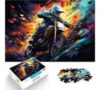 Puzzle para adultos, 1000 piezas, astronauta en moto, puzle imposible, decoración de pared, cumpleaños único, 26 x 38 cm