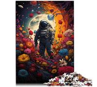 Puzzle para adultos, 1000 piezas, astronauta entre flores, decoración del hogar, juguete de rompecabezas de 26 x 38 cm, colección de artistas, bellas artes para niños de 14 años