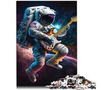 Puzzle para adultos, 1000 piezas, astronauta, toca la guitarra, difícil y desafiante, mejora la memoria, adecuado para jóvenes a partir de 14 años, 50 x 75 cm