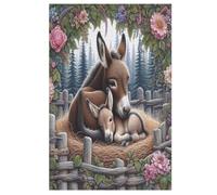 Puzzle para adultos, 1000 piezas, burro, rompecabezas de madera, regalos de cumpleaños, puzle decoración de pared 78 × 53 cm