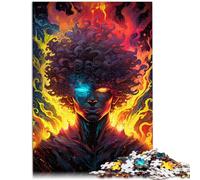 Puzzle para adultos, 1000 piezas, cabeza de hombre con pelo teñido cubierto, juguete de entretenimiento familiar, 50 x 70 cm, con póster a juego y hoja de preguntas