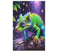 Puzzle para adultos, 1000 piezas, camaleón, rompecabezas de madera, creativos, juego práctico, decoración familiar, 78 × 53 cm