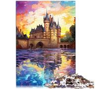 Puzzle para adultos, 1000 piezas, castillos del Loira, puzzle educativo 26 x 38 cm, alivio del estrés, difícil desafío