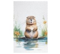 Puzzle para adultos, 1000 piezas, castor, rompecabezas creativos de madera, juego práctico, decoración familiar (78 x 53 cm)