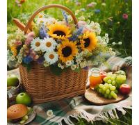 Puzzle para Adultos 1000 Piezas,Cestas de Flores y Frutas,65x65cm Rompecabezas para Adulto Juguete Educativo, Juego Educativo Desafío,1000 Piezas Rompecabezas para Adultos Niños