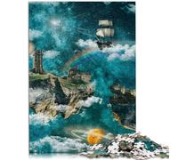 Puzzle para adultos, 1000 piezas, cielo estrellado del futuro, juego de puzzle con póster a juego y hoja de preguntas para adolescentes a partir de 14 años, 26 x 38 cm