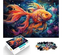 Puzzle para adultos, 1000 piezas, cielo estrellado, pez dorado, juguete educativo para aliviar el estrés, mejora la memoria para jóvenes a partir de 14 años, 26 x 38 cm