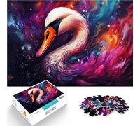 Puzzle para adultos, 1000 piezas, cisne de color, diversión para toda la familia, ayuda al cerebro a entrenar juguetes adictivos y promover la paciencia, 26 x 38 cm