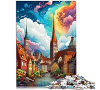 Puzzle para adultos 1000 piezas Ciudad Difícil y Estimulante, actividades divertidas en el hogar, regalo de cumpleaños, regalos de viaje, 19.7" x 29.5"