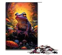 Puzzle para adultos, 1000 piezas, colorido, diseño de rana psicodélica, obra de arte, regalo de cumpleaños, arte de pared, 75 x 50 cm