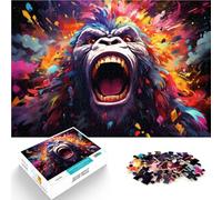 Puzzle para adultos, 1000 piezas, colorido, enojado orangután, puzle de corte de precisión, regalos de cumpleaños para adolescentes a partir de 14 años, 26 x 38 cm