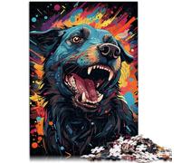 Puzzle para adultos, 1000 piezas, compilación de patrones con perros cósmicos, 50 x 70 cm, sofisticado para completar, pero divertido y humorístico, adolescentes a partir de 14 años