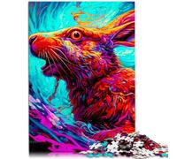 Puzzle para adultos, 1000 piezas, conejo, el rompecabezas, ayuda al cerebro a entrenar juguetes adictivos para promover la paciencia, 26 x 38 cm