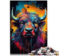 Puzzle para adultos 1000 piezas de pintura de tinta de búfalo rompecabezas regalos secretos de Santa Claus 19,7 pulgadas x 29,5 pulgadas Adecuado para adolescentes de 14 años y mayores