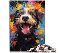 Puzzle para adultos, 1000 piezas, dibujo colorido de un terrier, compilación de patrones de 50 x 70 cm, decoración única para el hogar y regalos para adolescentes a partir de 14 años