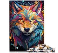Puzzle para adultos, 1000 piezas, dibujo de fantasía de un lobo, 26 x 38 cm, juego sofisticado y familiar