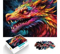 Puzzle para adultos, 1000 piezas, dinosaurios coloridos, alivio del estrés, juego familiar, alivio del estrés, desafío difícil, 26 x 38 cm