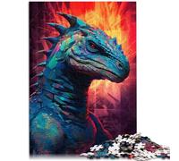 Puzzle para adultos, 1000 piezas, dinosaurios megalosaurios, decoración del hogar, rompecabezas de regalo de cumpleaños para adolescentes a partir de 14 años, 26 x 38 cm