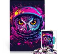 Puzzle para adultos, 1000 piezas, diseño de búho de astronauta espacial, 50 x 70 cm, toda la familia para niños de 14 años