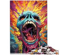 Puzzle para adultos, 1000 piezas, diseño de calavera infierno colorida, juguetes educativos, alivio del estrés, análisis y lógica, adecuado para jóvenes a partir de 14 años, 50 x 75 cm