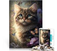 Puzzle para adultos, 1000 piezas, diseño de gatito, gran regalo para adolescentes a partir de 14 años, 26 x 38 cm