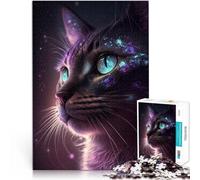 Puzzle para adultos, 1000 piezas, diseño de gato de niebla cósmica, 50 x 70 cm, refuerza el amor entre parejas para adolescentes a partir de 14 años