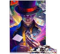 Puzzle para adultos, 1000 piezas, diseño de mago de cartas con piezas totalmente entrelazadas al azar, 26 x 38 cm
