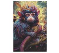 Puzzle para adultos, 1000 piezas, diseño de mono de madera, para niños, 78 x 53 cm