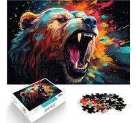 Puzzle para adultos, 1000 piezas, diseño de oso neón, juguete, regalo de 26 x 38 cm, gran regalo para toda la familia para adolescentes a partir de 14 años