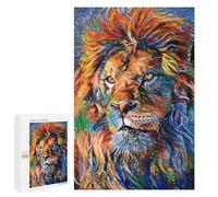 Puzzle para adultos, 1000 piezas, diseño de retrato de león colorido, 3 rompecabezas enigmáticos para adultos, regalo de cumpleaños, Navidad, 1000 unidades